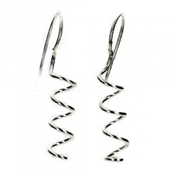 Wire Twist Silver Earrings