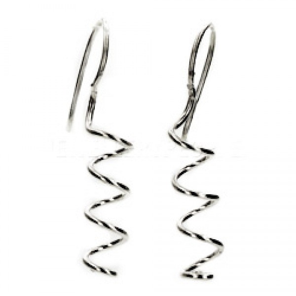 Wire Twist Silver Earrings
