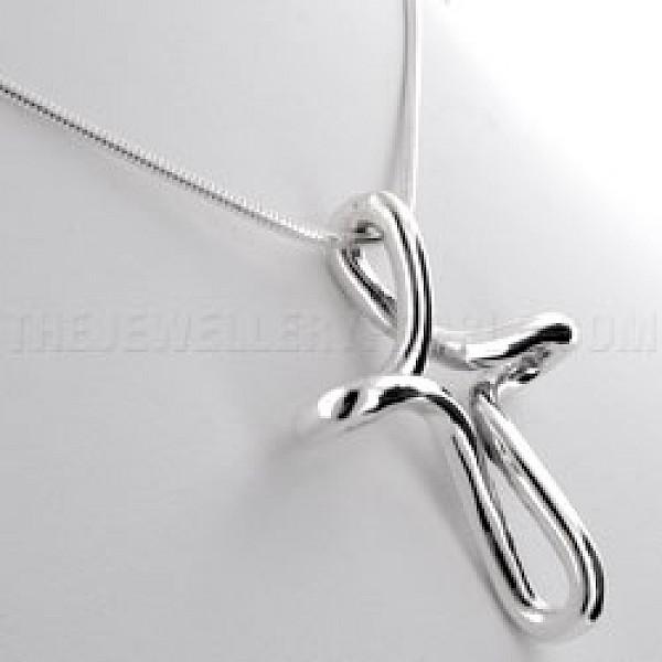 Wire Wrap Cross Silver Pendant - RN073