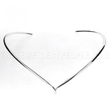Wishbone Twist Silver Collar - 3mm Solid