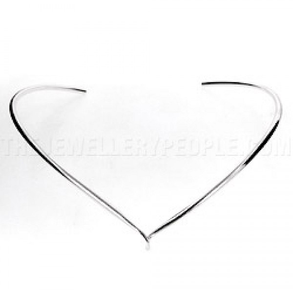 Wishbone Twist Silver Collar - 3mm Solid