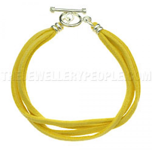 Yellow Suede Bracelet - Four Strands