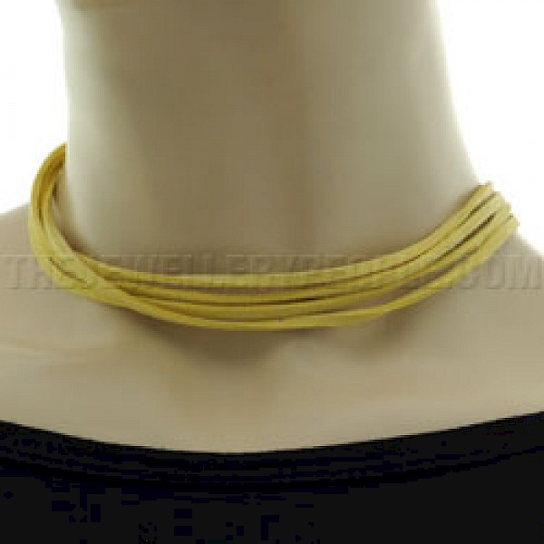 Yellow Suede Necklace - Four Strands