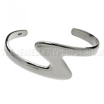 Z Open Silver Bangle - 30mm Wide - BA092
