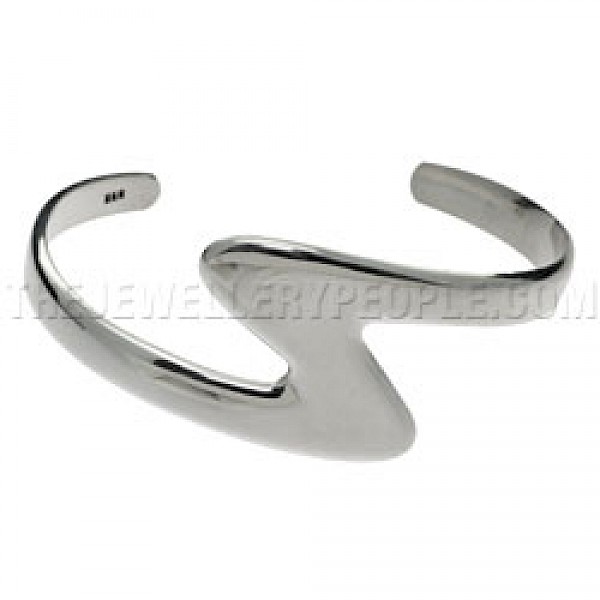 Z Open Silver Bangle - 30mm Wide - BA092