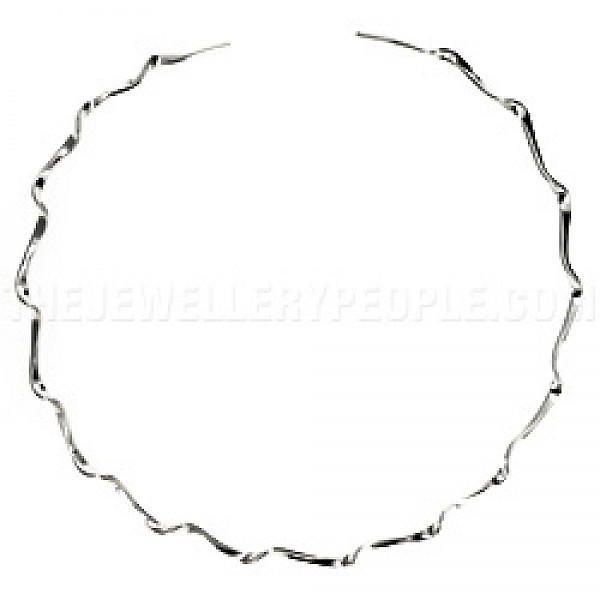 Zig Zag Silver Collar - 3mm Solid