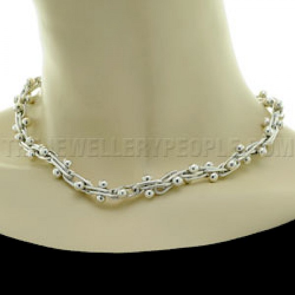 Grapes Silver Necklace - 5mm Balls