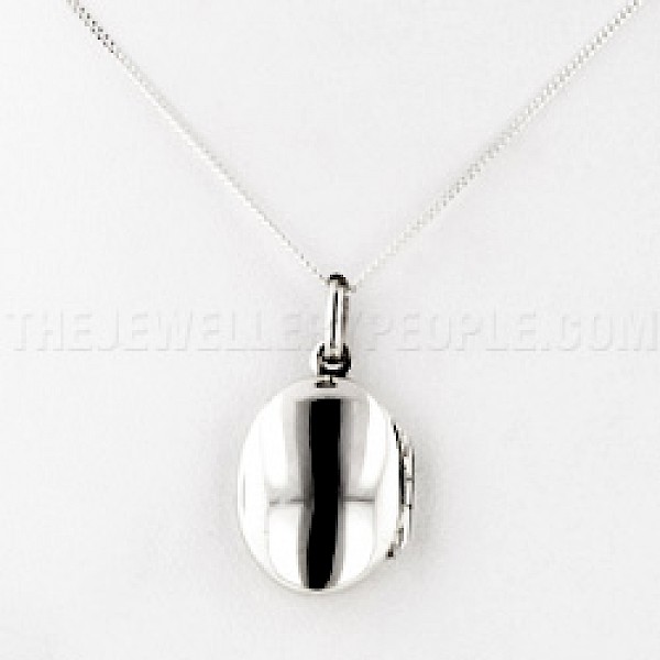 Oval Silver Locket - 28mm