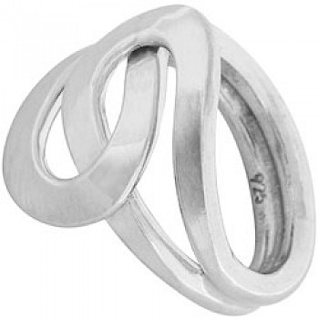 Polished Silver Double Looped Ring - RG298