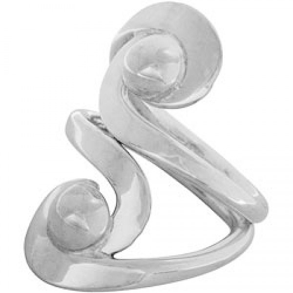 Polished Silver Swirl Half-Ball Ring - RG299