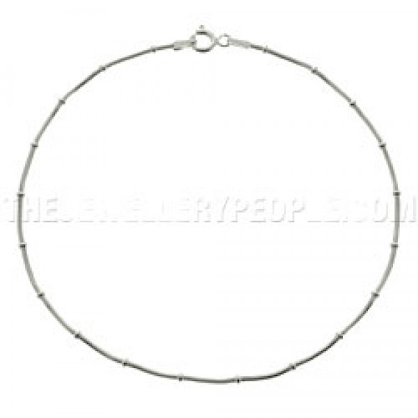 Ring Snake Chain Silver Anklet - L6884-24
