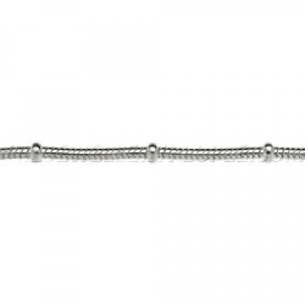 1.2mm Ring Snake Silver Chain Bracelet  -7.5" Long L6884-19