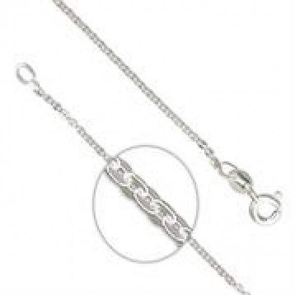 1mm Oval Links Sterling Silver Necklace - 16", 18" or 20" Long - L6997