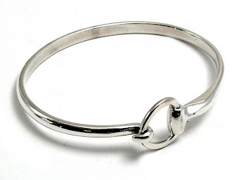 Single Snaffle Silver Bangle - 5mm Wire - X-Large size