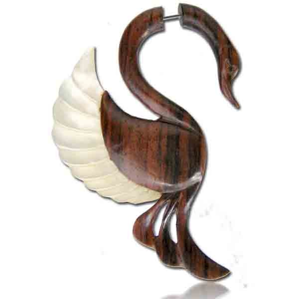 CARVED WOOD SWAN - FAKE STRETCHER