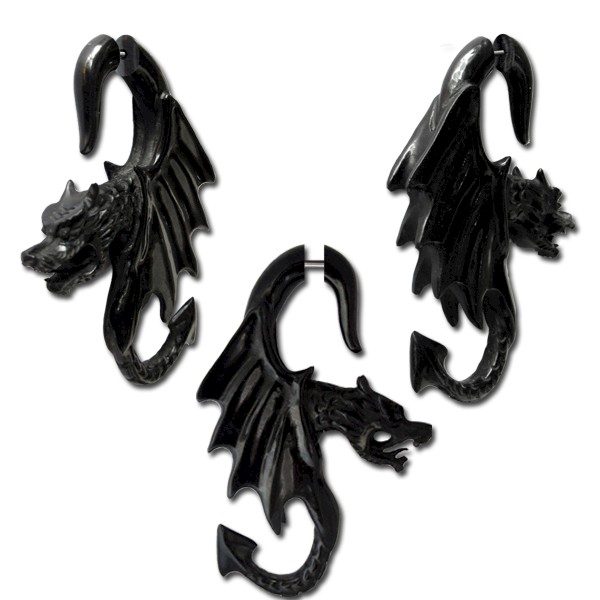 CARVED HORN WINGED DRAGON - FAKE STRETCHER