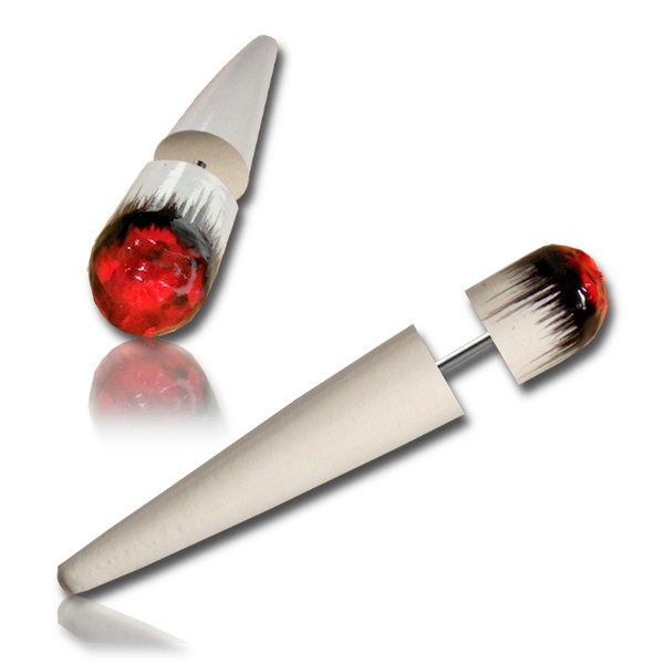 HAND PAINTED WOOD CIGARETTE FAKE EAR TAPER