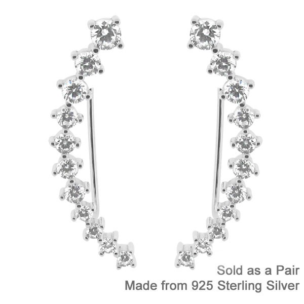 CRYSTAL DIAMOND EAR CLIMBER CUFF