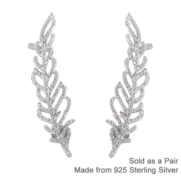 LONG FEATHER EAR CLIMBER CUFF