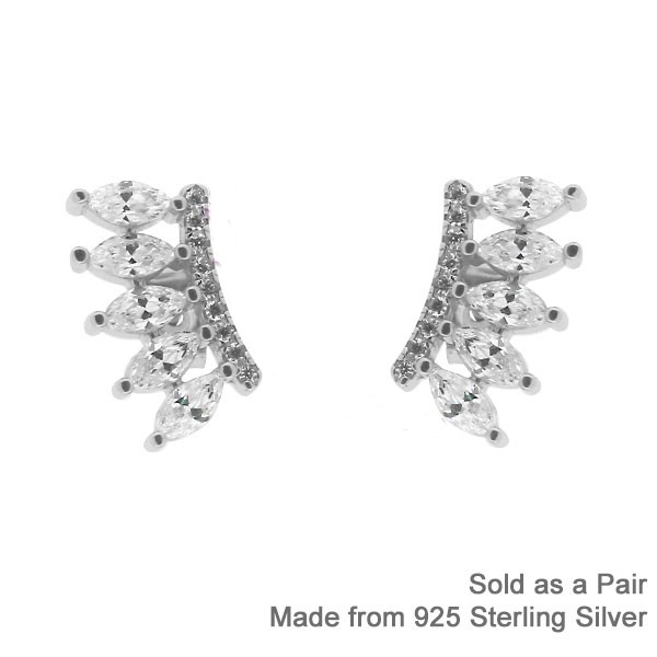 CRYSTAL CUFF EAR CLIMBER EARRINGS