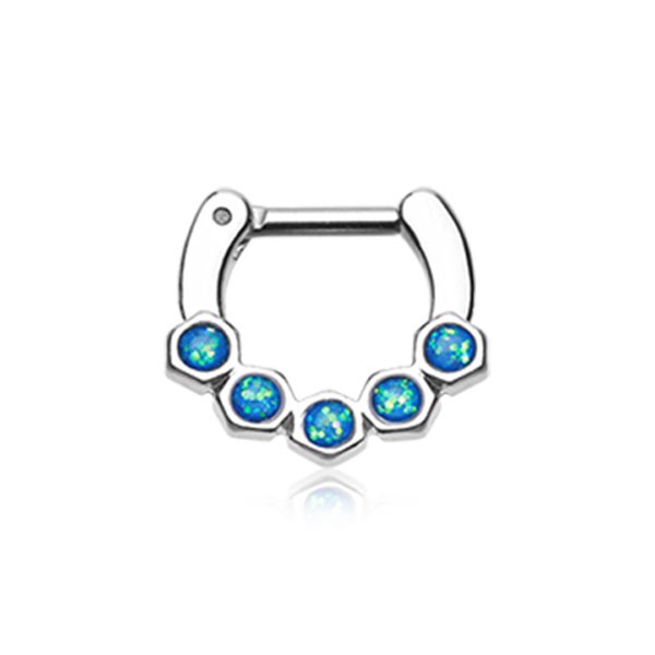 ELEGANT OPAL SEPTUM CLICKER RING