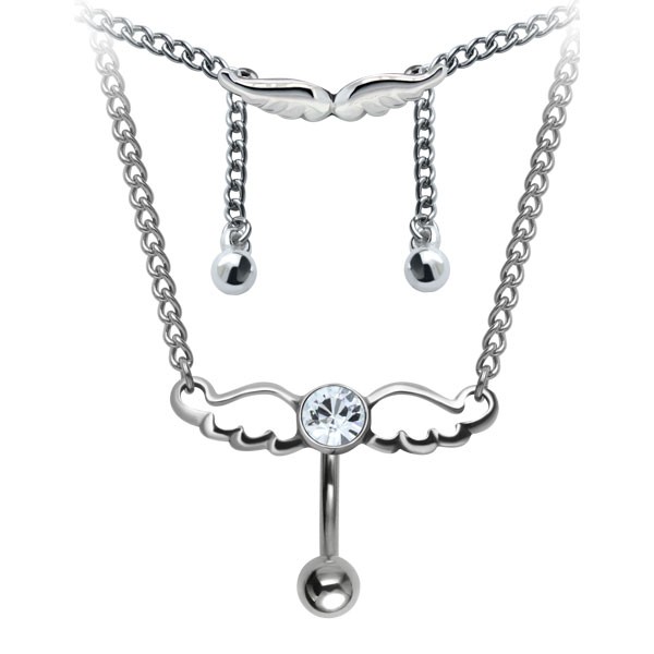 BELLY RING WAIST CHAIN - ANGEL WINGS