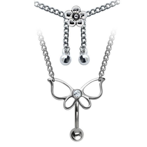 BELLY RING WAIST CHAIN - BUTTERFLY