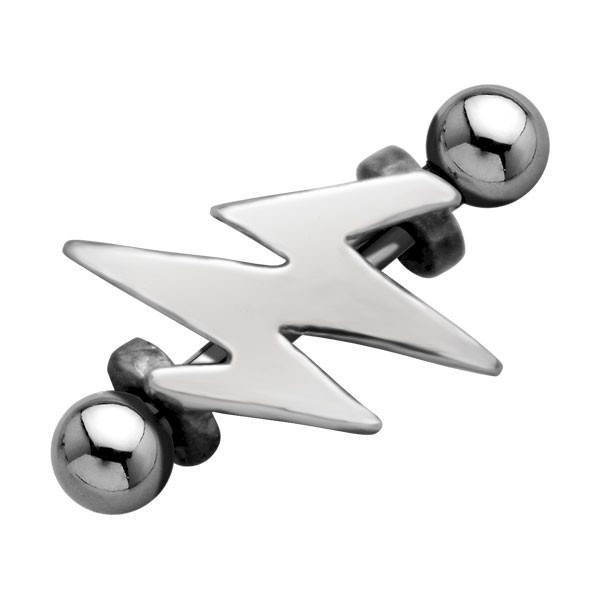 SILVER LIGHTENING BOLT - EYEBROW BAR