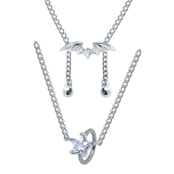 LARGE CRYSTAL STAR BELLY RING & CHAIN