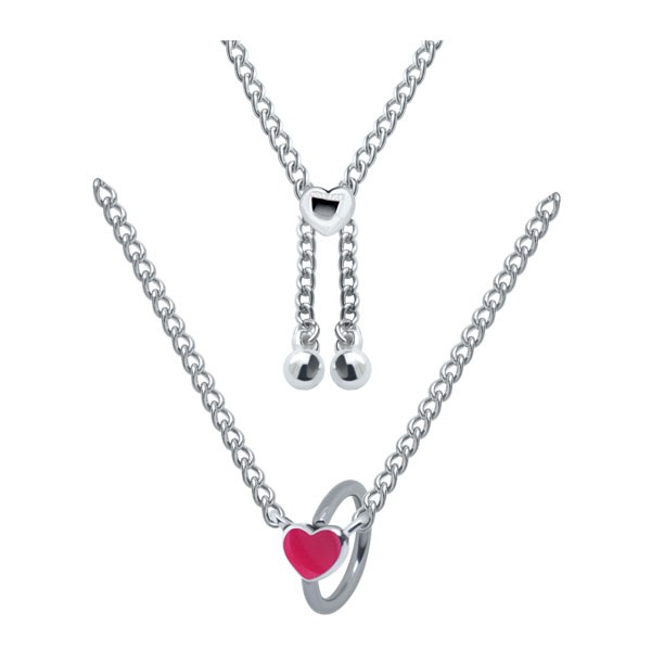 PINK HEART BELLY RING & CHAIN