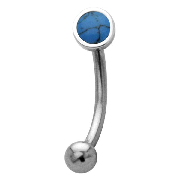 LIGHT BLUE TURQUOISE EYEBROW STUD