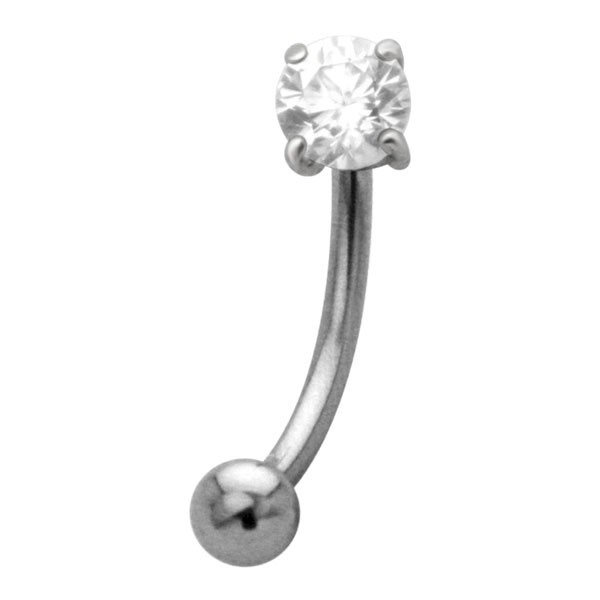 SOLITAIRE JEWEL EYEBROW BAR - CLEAR