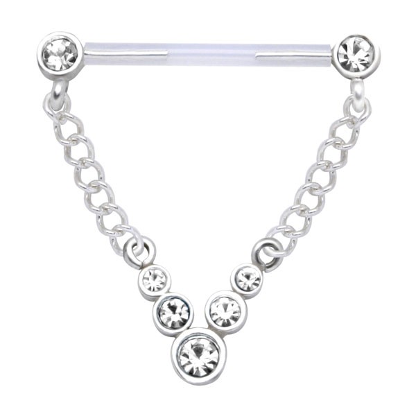 JEWEL NIPPLE PIERCING CHAIN - CLEAR