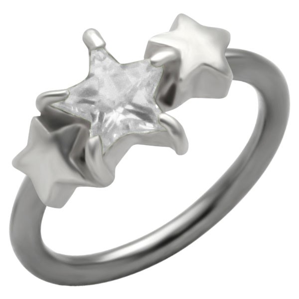 JEWELLED STAR BELLY RING - CLEAR