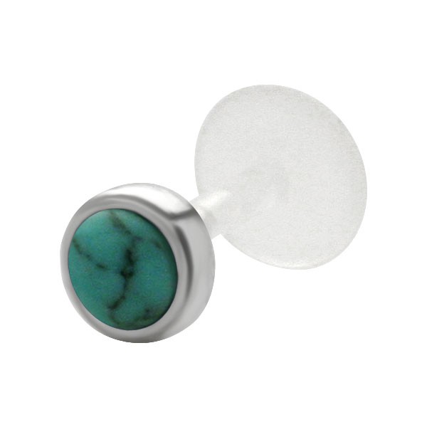 TURQUOISE LIP STUD - LIGHT BLUE