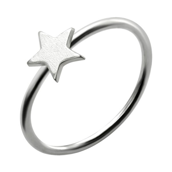 STERLING SILVER NOSE RING WITH SILVER STAR