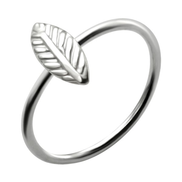 STERLING SILVER NOSE RING WITH SILVER FEATHER