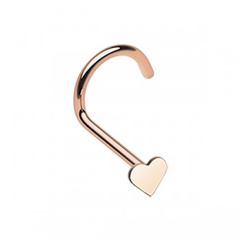 ROSE GOLD PLATED HEART NOSE STUD
