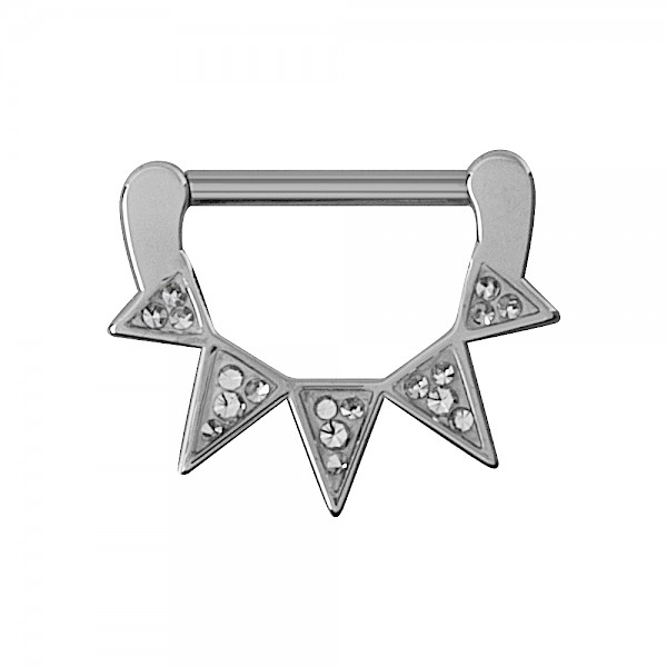 JEWELLED SPIKES NIPPLE CLICKER RING