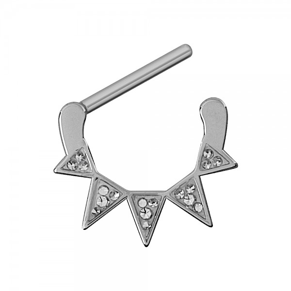 JEWELLED SPIKES NIPPLE CLICKER RING