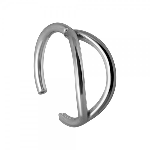 JEWELLED DOUBLE BAND CLICKER SEGMENT RING - BLACK