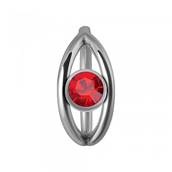 JEWELLED DOUBLE BAND CLICKER SEGMENT RING - RED