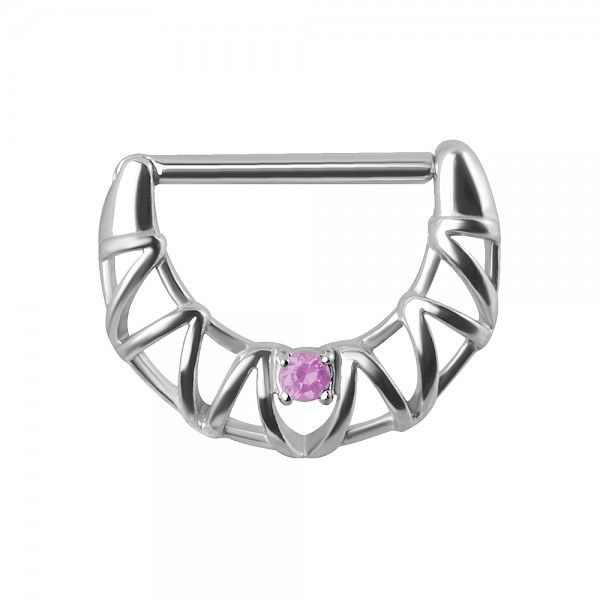 FILAGREE NIPPLE CLICKER RING - PINK
