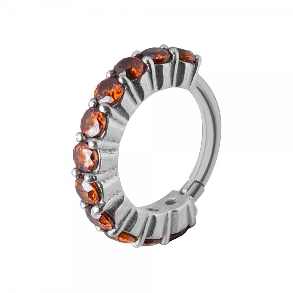 CARTILAGE PIERCING CLICKER RING - RED