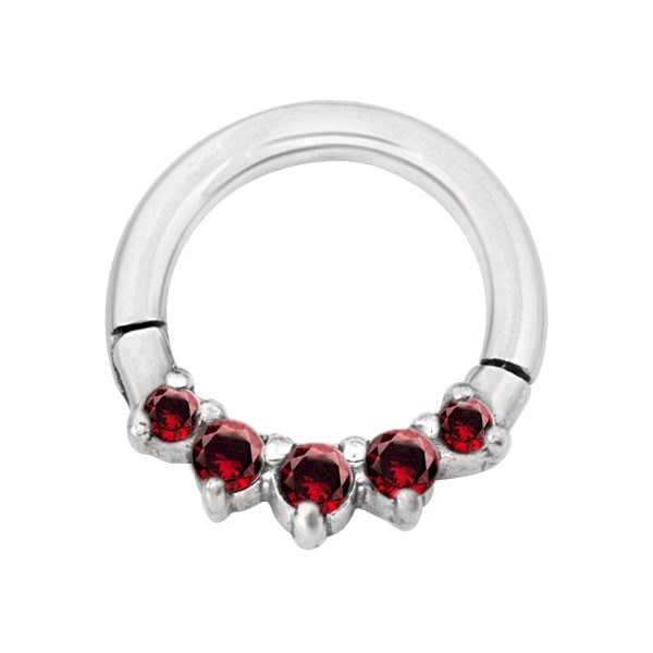 CZ CLICKER SEGMENT RING - RED