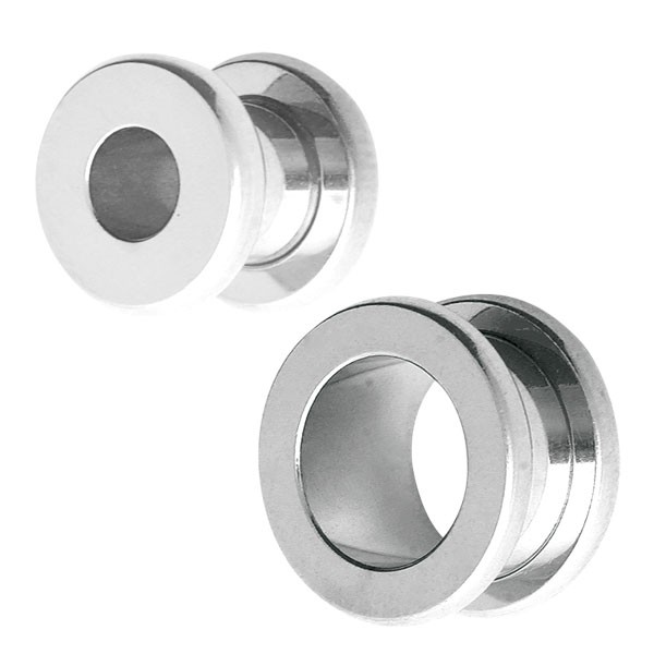 CLASSIC SURGICAL STEEL FLESH TUNNEL WITH ROUND EDGES