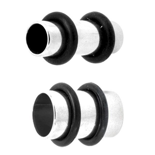 CLASSIC SURGICAL STEEL FLESH TUBES WITH O RINGS - K7-FTU-01