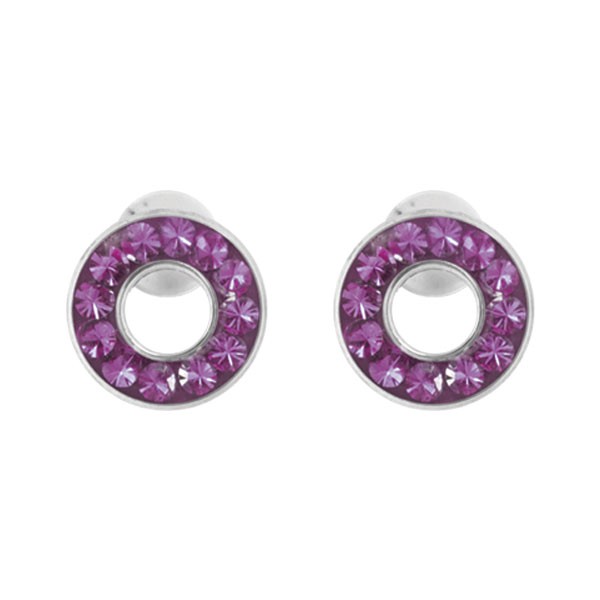 PURPLE CLUSTER HOOP EAR STUDS