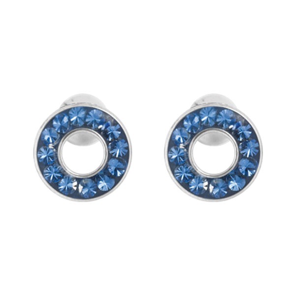 BLUE CRYSTAL CLUSTER HOOP EAR STUDS