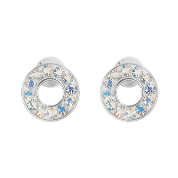 AB CRYSTAL HOOP EAR STUDS